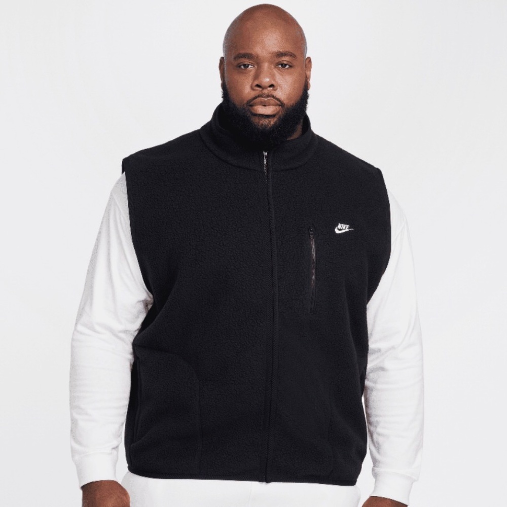 Nike men's fleece sleeveless vest black - Picture 3 of 5